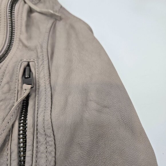 AllSaints Spitalfields Jacks Place Tan Quilted Leather Vest Women's Size 12 - Picture 12 of 12